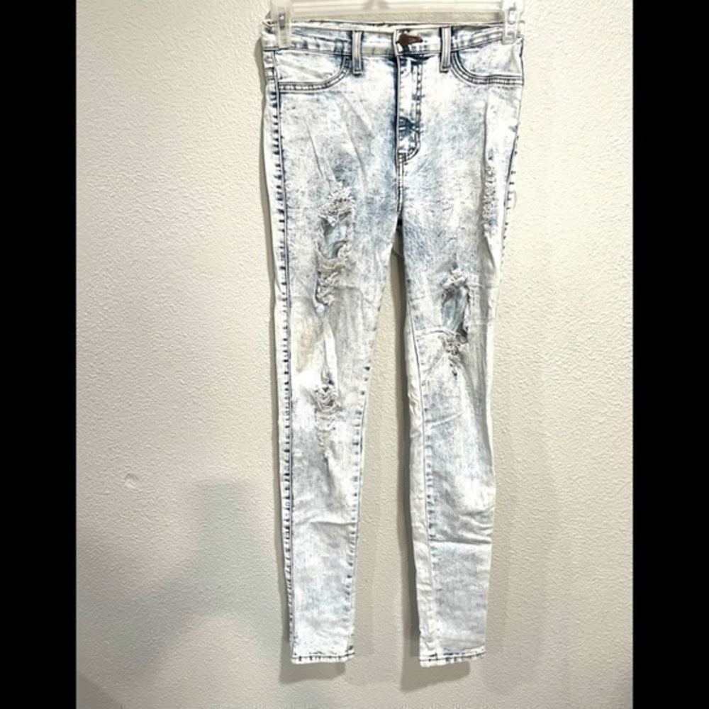 VIBRANT MIU Acid wash destroyed skinny jeans -5